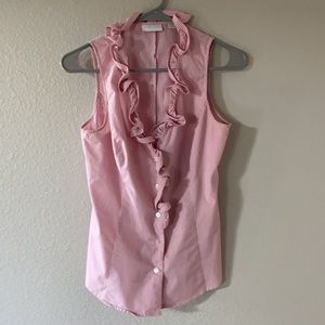Adorable ruffle sleeveless blouse (size S)